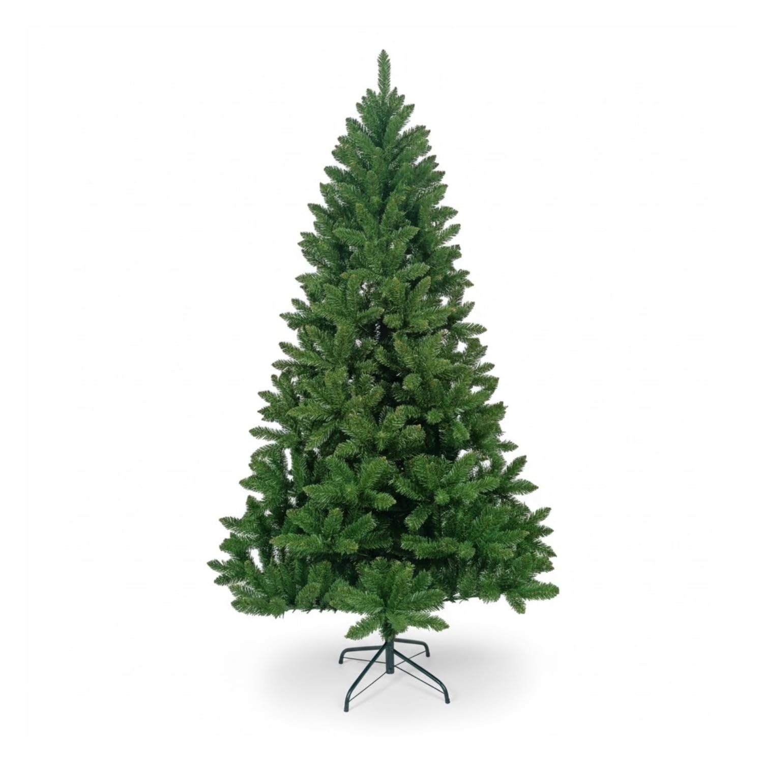 DAYRON - Árbol de Navidad Artificial Verde con Ramas Abatibles y Soporte Metálico Plegable, Disponible en 180 y 210 cm, Montaje Rápido y Fácil de Guardar