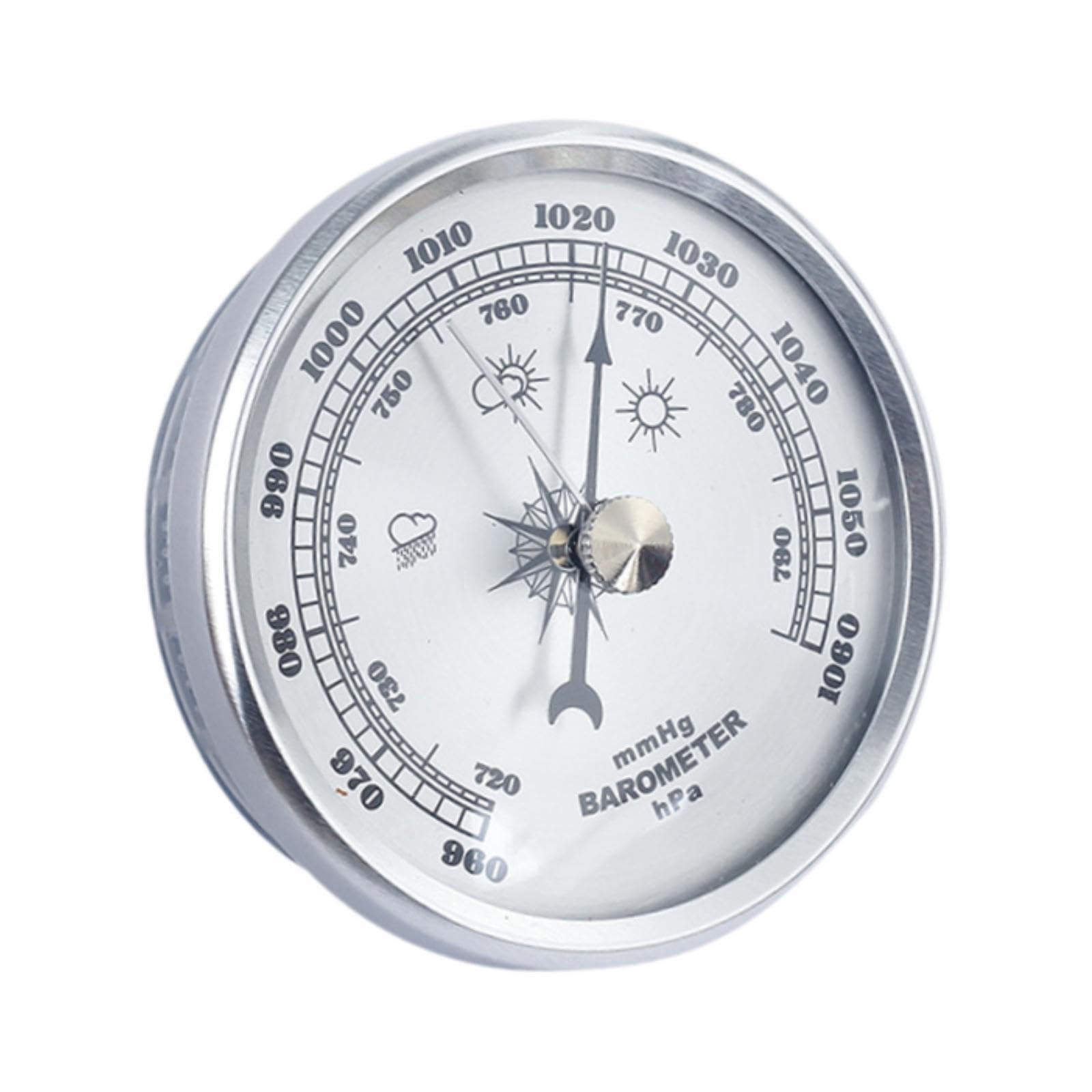 kesurpae Barómetro aneroide de Pared Empotrado, manómetro de presión atmosférica precisión, diámetro Interior 20 mm, manómetro presión atmosférica analógico Pared, Plata — view 5