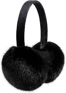 Unisex Real Mink Fur Earmuffs With Velvet Band Mens Womens Foldable Ear Warmer-Luxury Winter Fashion