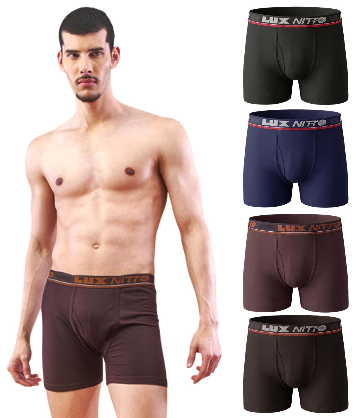 Men's Long Trunk | 100% Combed Cotton | Super Soft Outer Waistband | Breathable & Long-Lasting Comfort (Pack of 5)-image-20