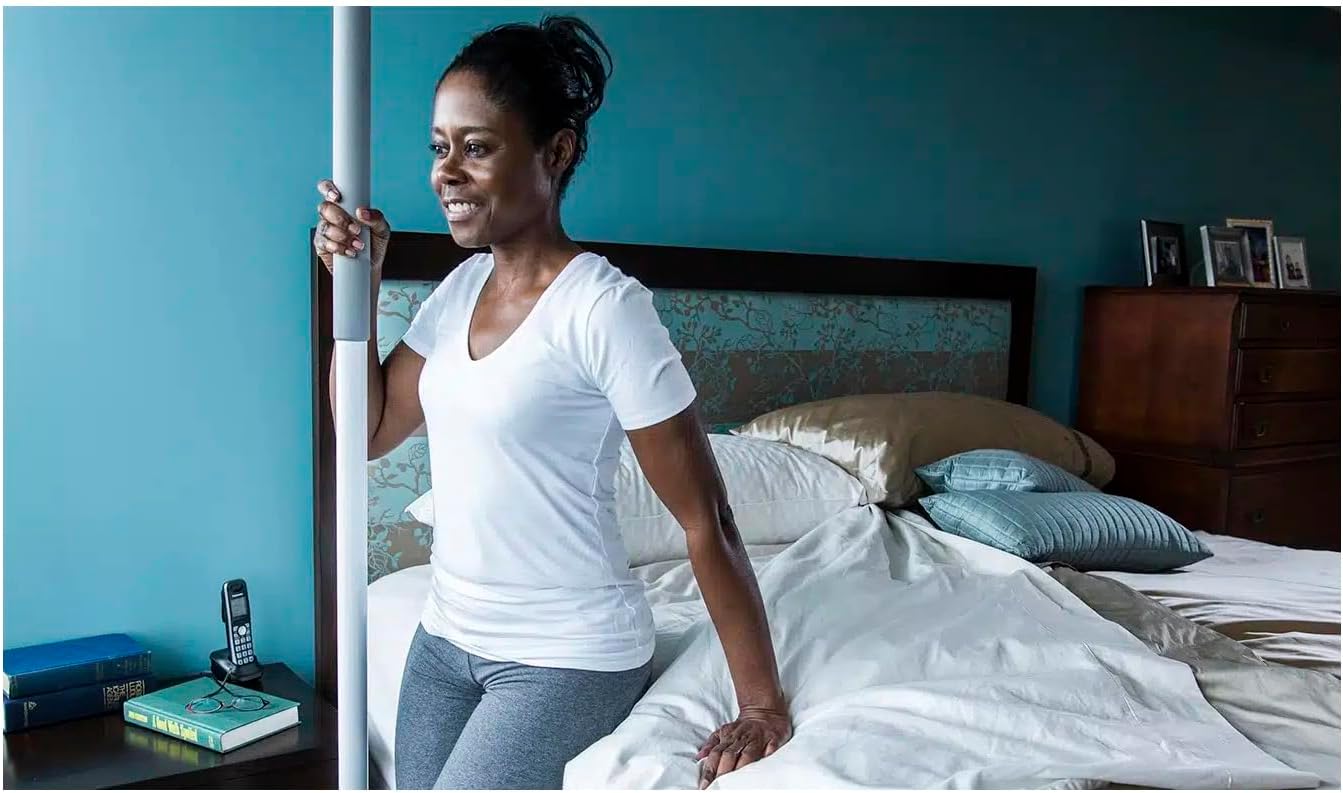 HEALTHCRAFT SuperPole Bariatric HD, (8-Feet) Tension-Mounted Floor to Ceiling Grab Bar, Stand Assist Transfer Pole for Seniors, Safety Pole for Bedroom, Bathroom & Living Spaces (450 Lbs. Capacity)