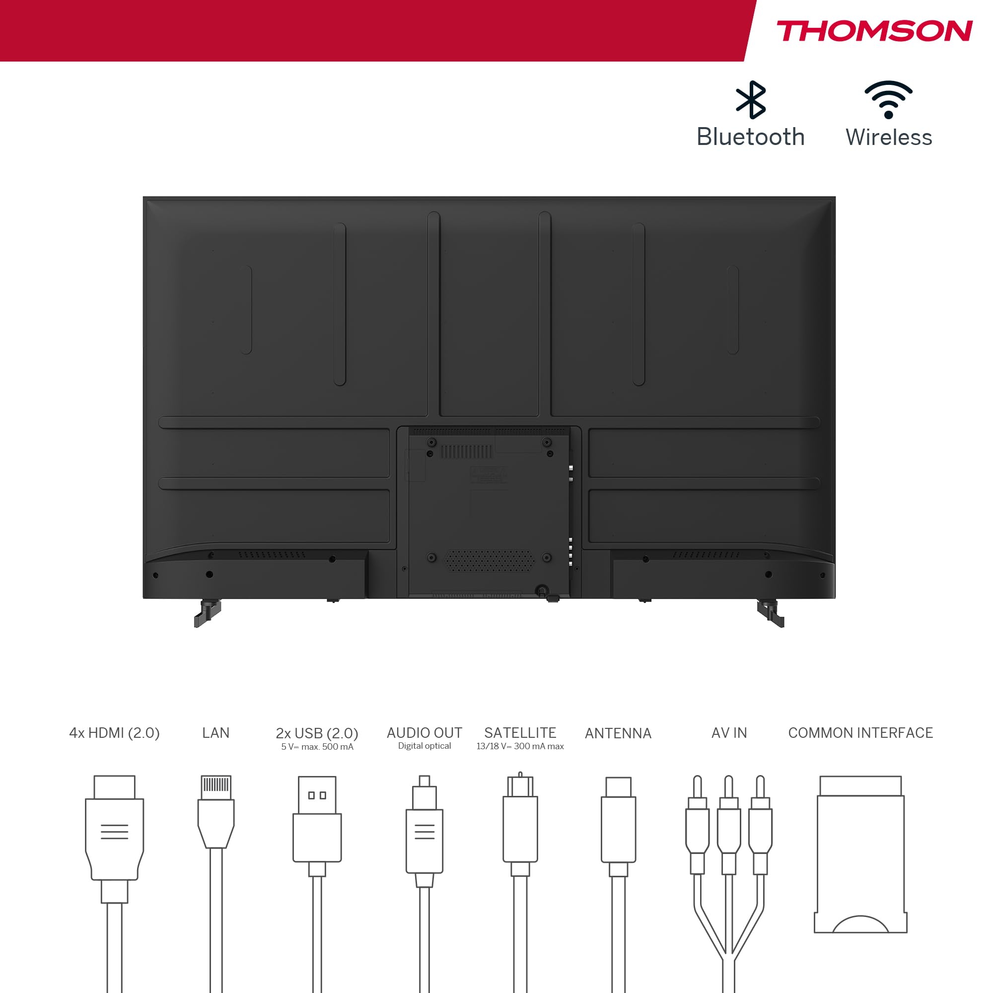 THOMSON 55 Pulgadas (139 cm) QLED Smart Android TV, Google Assistant, Wi-Fi, Dolby Digital, Bluetooth, Triple-Tuner (Cable/Satélite/Antena), HDMI, Ci+, A+ Panel – 55QA2S13