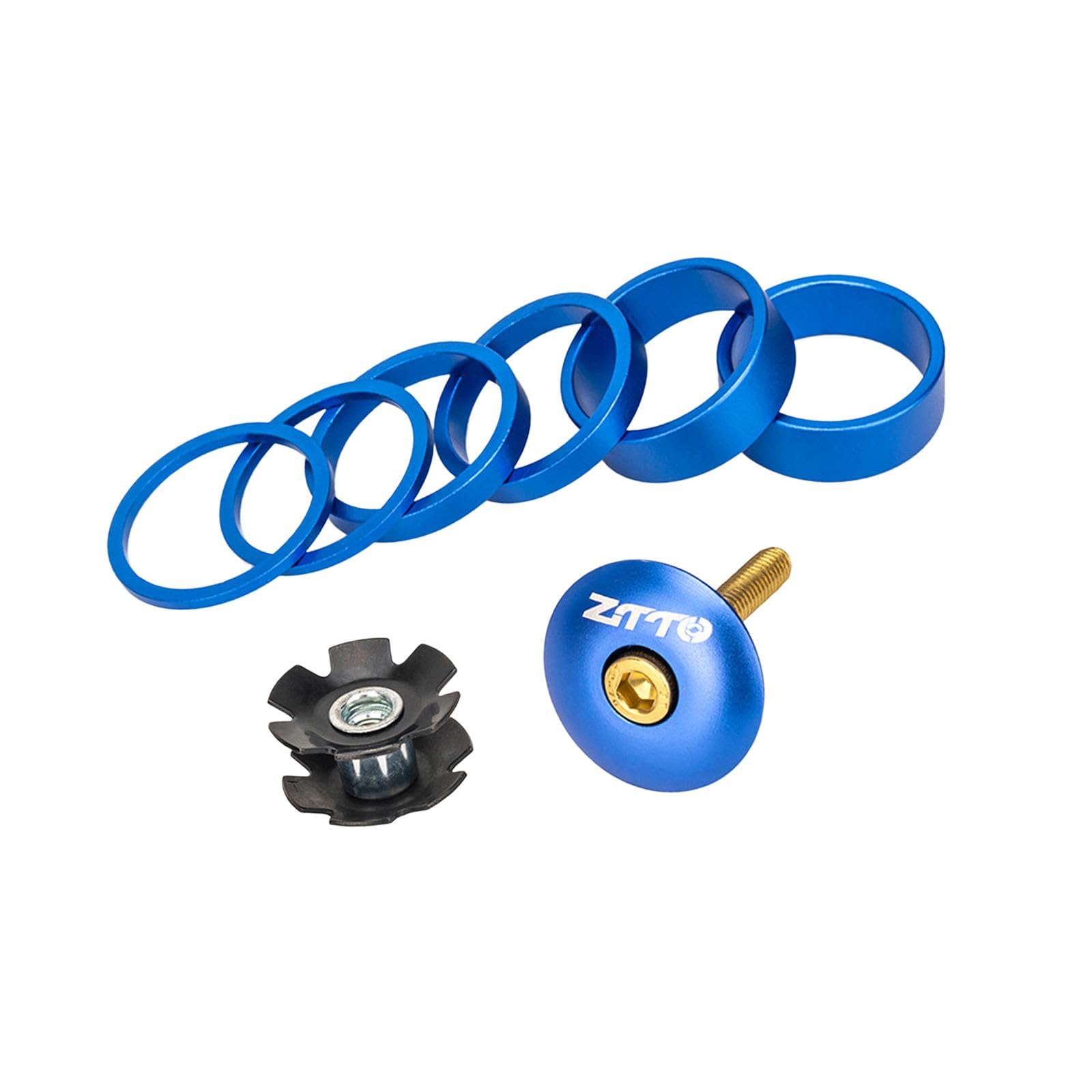 Rockible Set Distanziali Per Cuffie Bici In Alluminio, Rondelle Forcella Bici, Guarnizioni Sterzo Per Manubrio, Kit Riparazione Accessori Bici (Diametro 28.6mm)