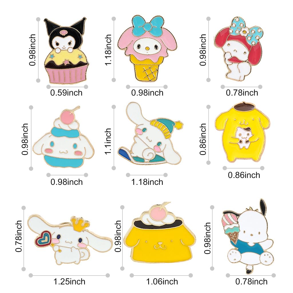 SANNIDHI® Brooch Pin for Women Girls Cute Kuromi Cinnamoroll Sanrio Enamel Pins Safety Buttons Brooch Saree Pin Brooch for Kids Girls Brooch Pins for Backpack Clothes DIY Craft 2 61vLMfppeIL. SL1024