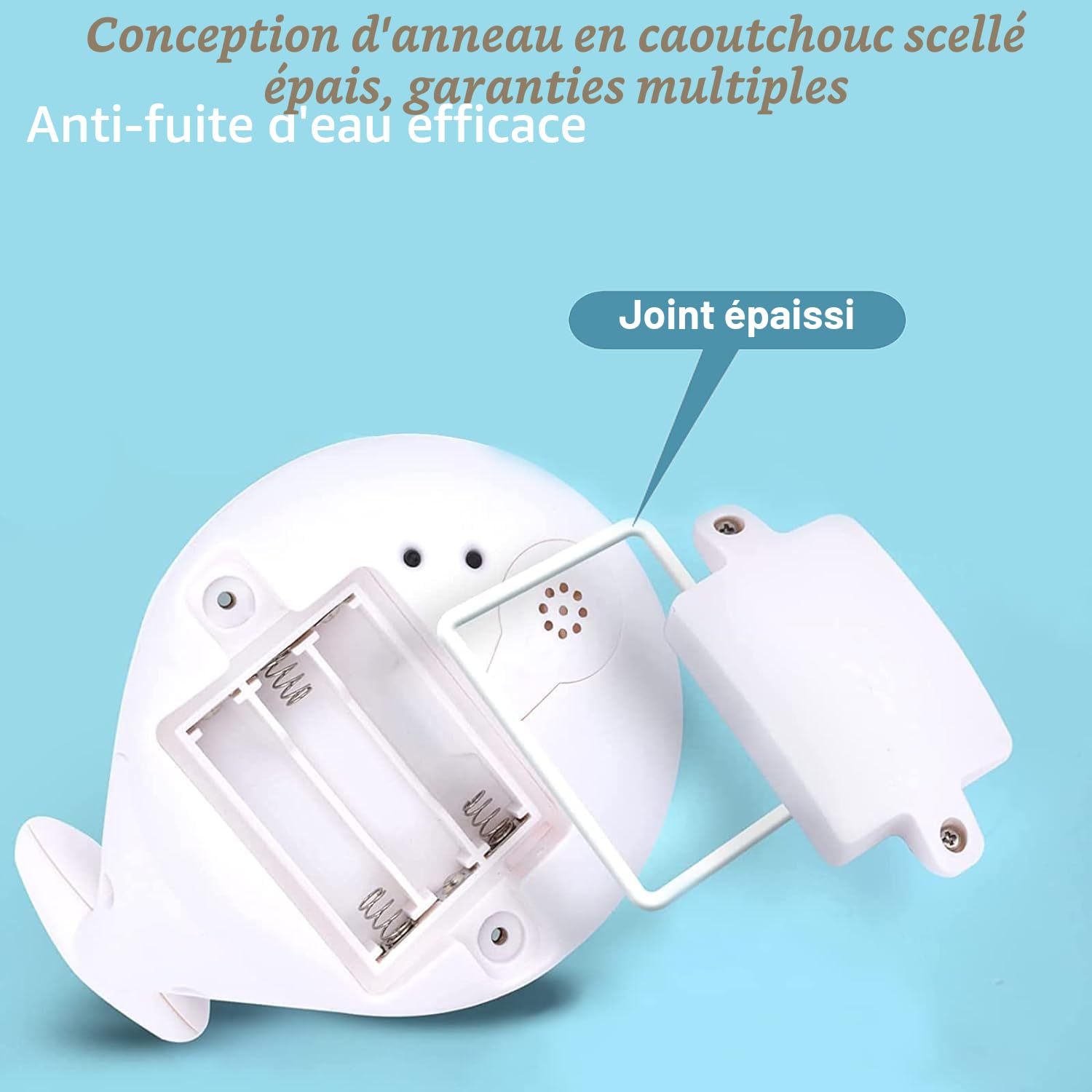 Jouet de bain pour bébé, baleine à jet avec LED - pour enfants et tout-petits (blanc)