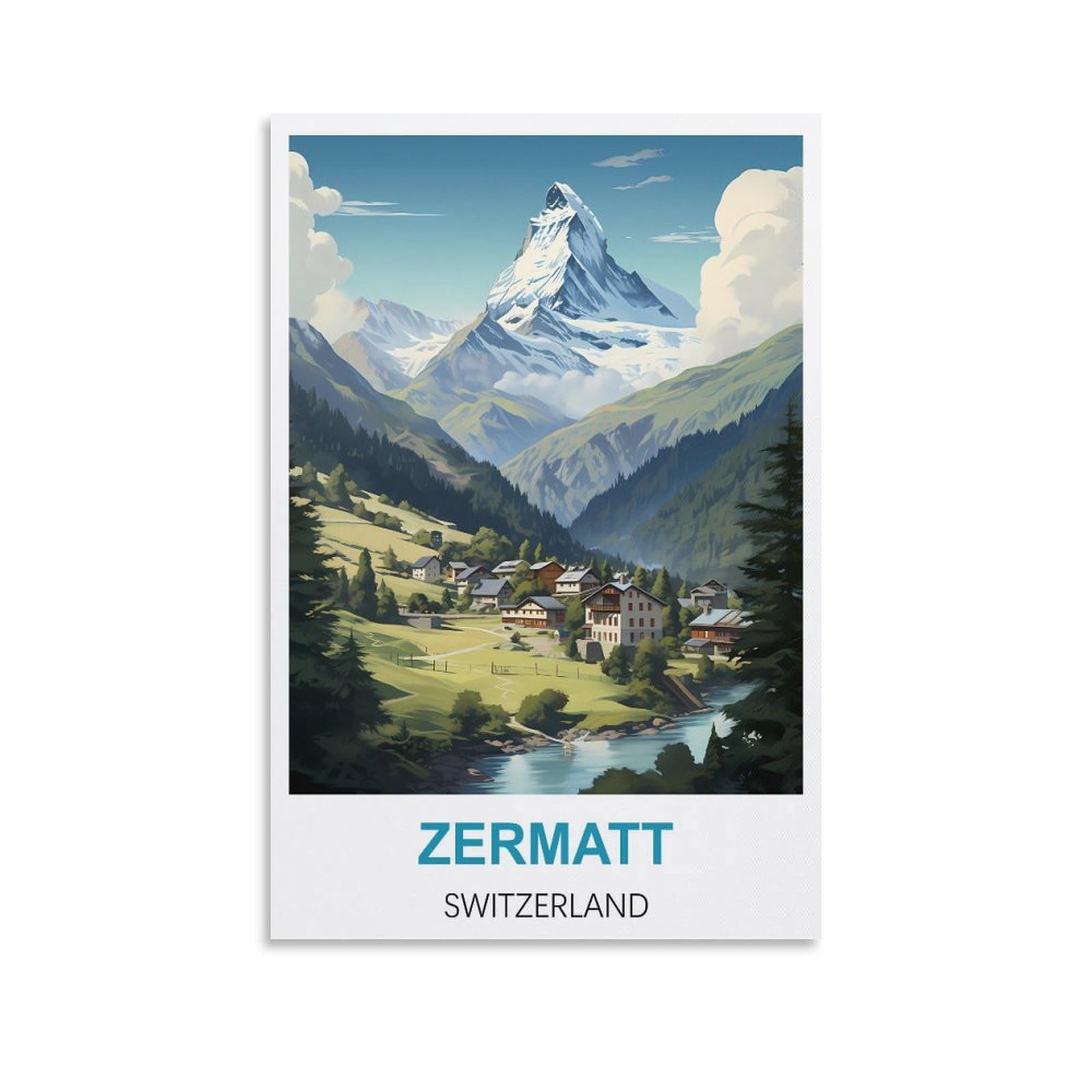Vintage Metal Tin Sign Funny,Zermatt Switzerland,Wall Decor Kitchen Garage Dining Room Home Decor Hotel Decor Gift 15x30cm