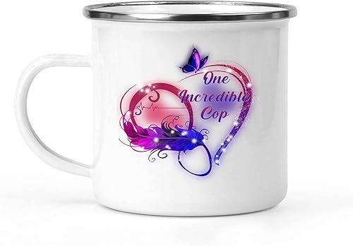 Incredible Cop Gift, Father's Day Surprise for Nephew - Funny Cop Quote on Large 12 Oz White Stainless Steel Camping Mug disponible en Yaxa Costa Rica