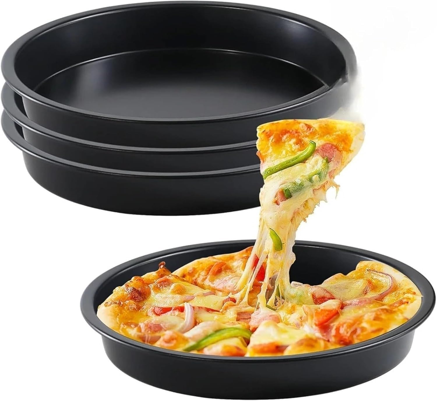 Plat à pizza 10 pouces antiadhésif, fini les pâtes collées au four grâce à l'acier épaissé