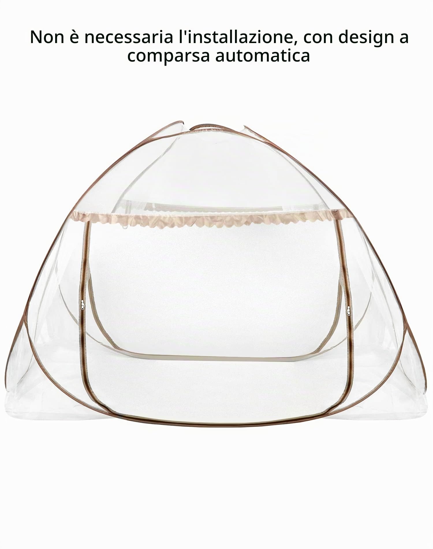 QWORK Zanzariera per letto, zanzariera pop-up, zanzariera pieghevole a doppia porta, 150 * 200 * 150 cm