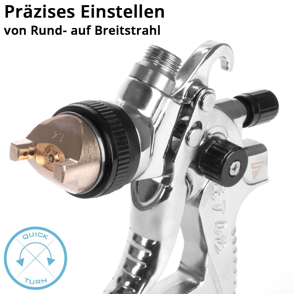 STAHLWERK HVLP Lackierpistolen-Set SG-250 ST mit Mischbecherset 25-teilig | Lackierpistole mit Fließbecher, Reinigungs-Set, Düsensatz 1,4/1,7/2,0 mm, Druckluftpistole, 650 ml