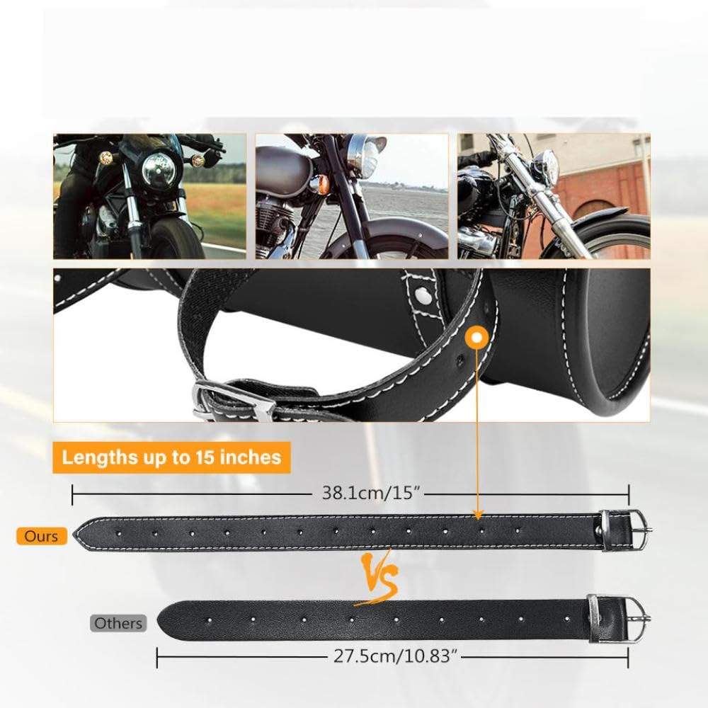 Uniwersalna torba na siodełko motocyklowe ze skóry PU z wodoodporną osłoną, wielofunkcyjna torba do przechowywania, kompatybilna z modelami Road King