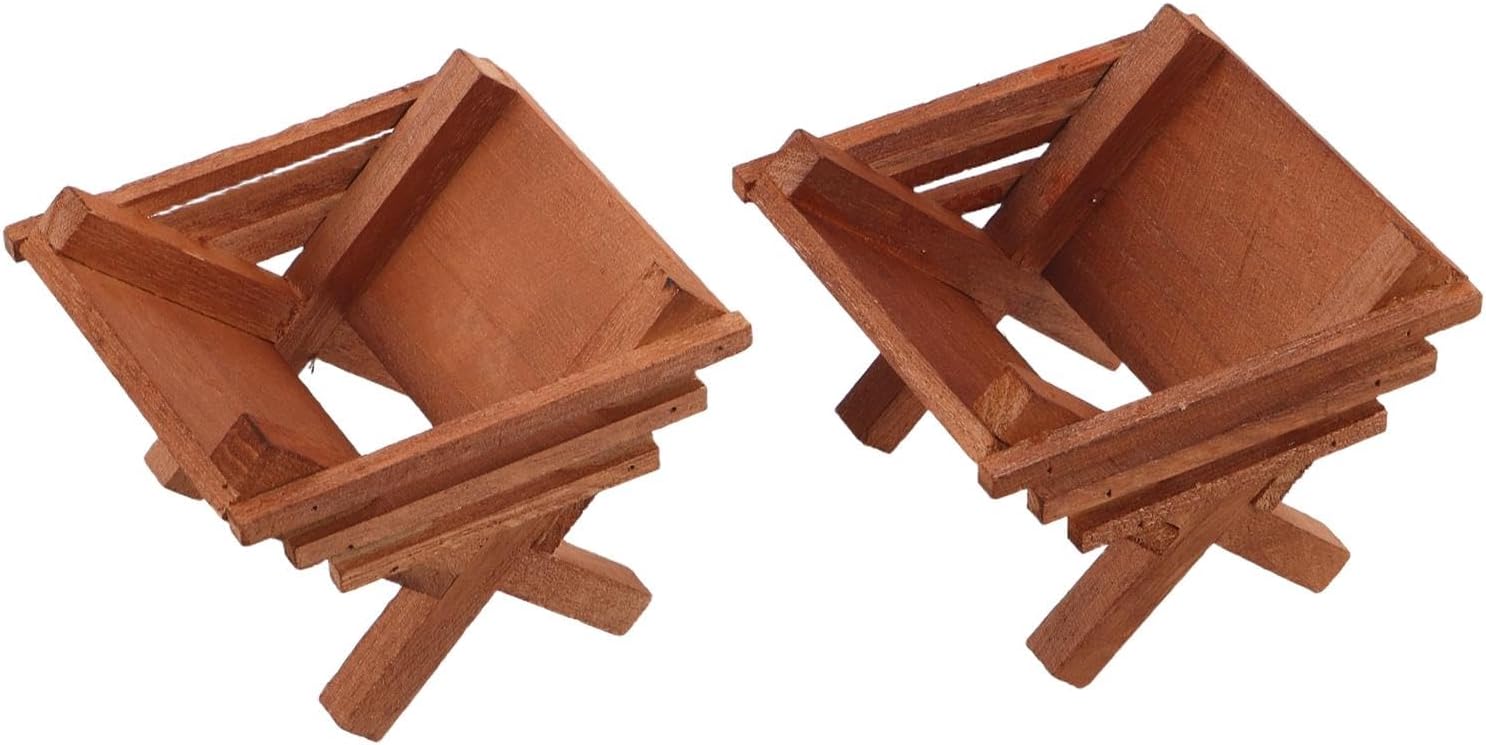 LUOZZY 4pcs Wooden Nativity Scene Set with Holy Family Figures for Christmas Home Table Decoration