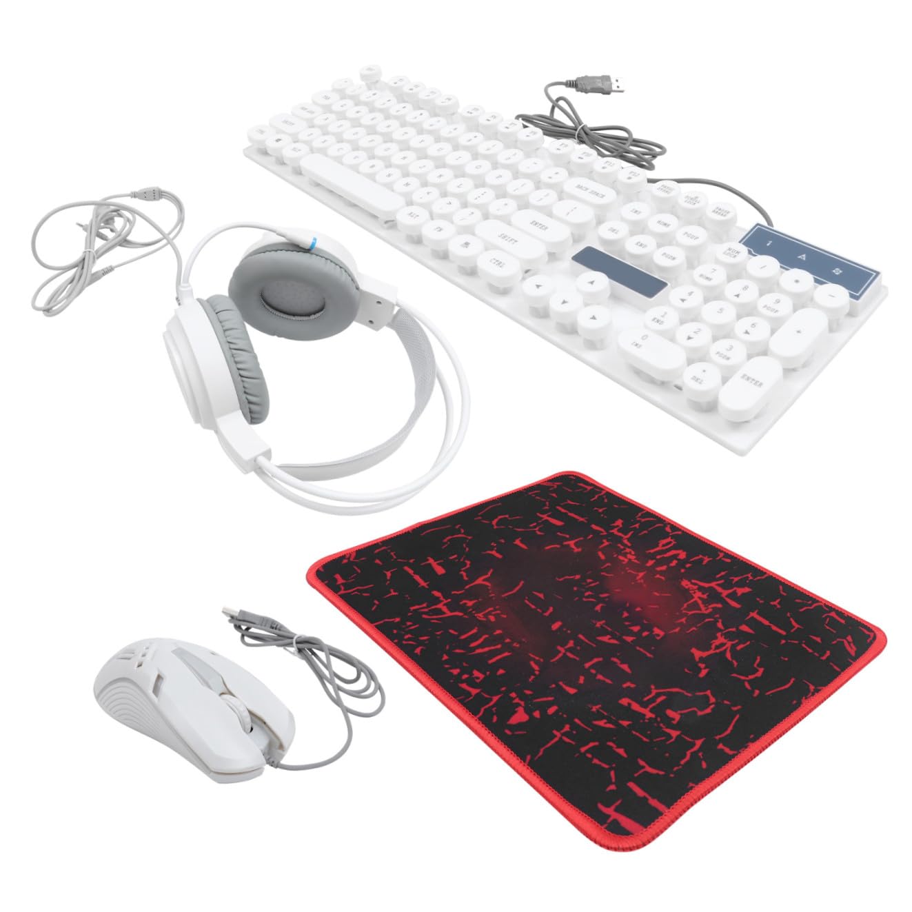 SHINEOFI Tastiera Ergonomica Mouse Combo Retroilluminato e Tappetino per Computer Accessori da Gioco Pronti all Uso