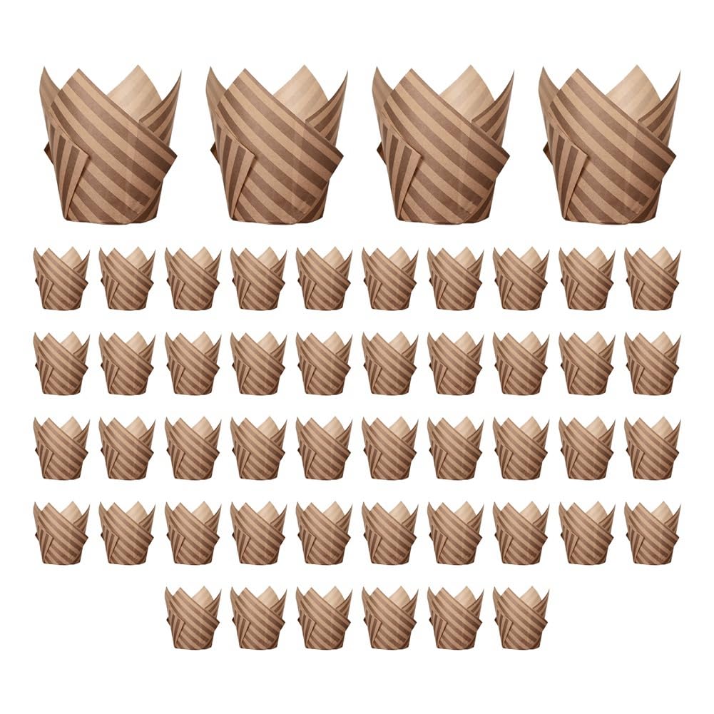 CTRLZS 50PCS Newspaper Style Cupcake Liner Baking Cup for Wedding Party Tulip Muffin Cupcake Paper Cup Oilproof Cake Easy Install Easy to Use G