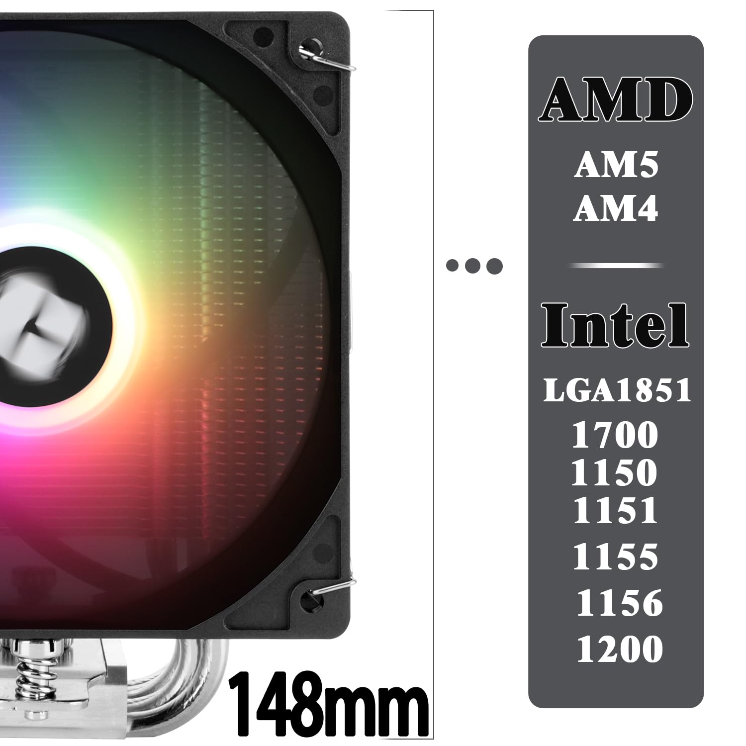 TR-Thermalright Burst Assassin 120 SE ARGB,Enfriador de aire para CPU,6 tubos de calor de 6mm,Ventilador para CPU TL-C12C-S PWM,Silencioso, Velocidad 1550RPM,Para AM4/AM5,Intel LGA1700/1851/115x/1200