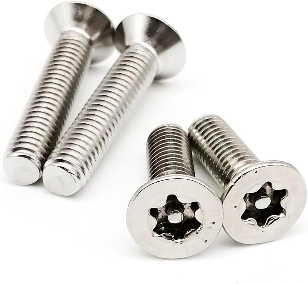 10/50pcs M2 M2.5 M3 M4 M5 M6 304 Stainless Steel Torx Flat Countersunk Head With Column Pin Tamper Proof Security Bolt Screw(10mm,50pcs M3)