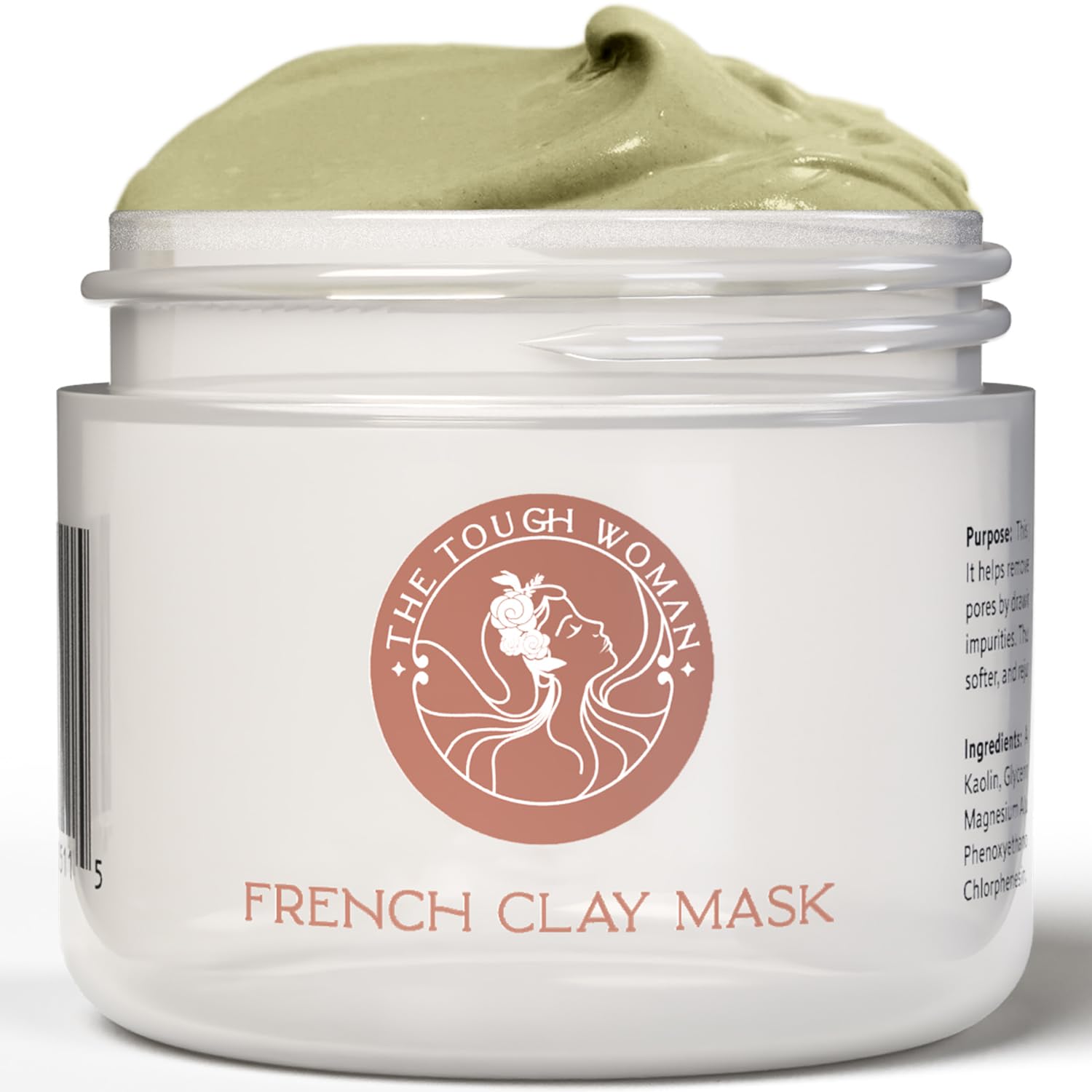 Detox Green Clay Mask for Face – 3-Clay Blend with Kaolin Volcanic Clay – Deep Pore Cleansing, Removes Excess Oil, Tightens Pores – Oil-Free, Paraben-Free