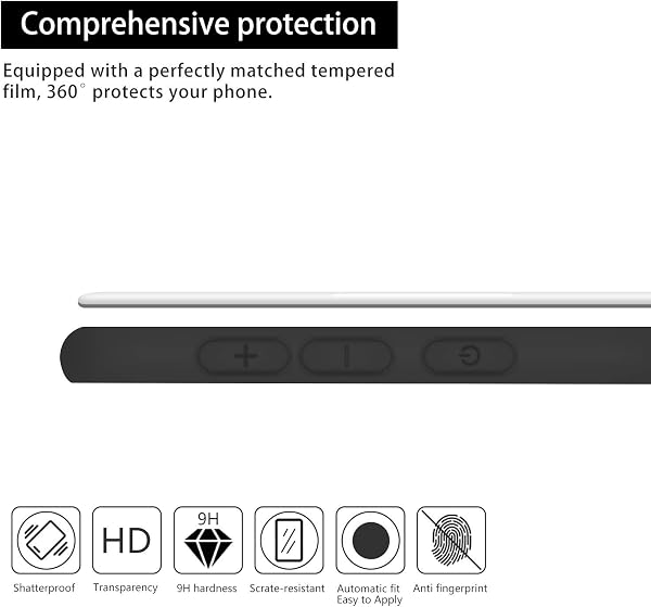 Cuzz - Carcasa para Samsung Galaxy S10+ (1 unidad, protector de pantalla de cristal templado), color sólido y flexible, flexible, flexible, silicona, TPU fina, ultraligera, antideslizante, color negro - 2