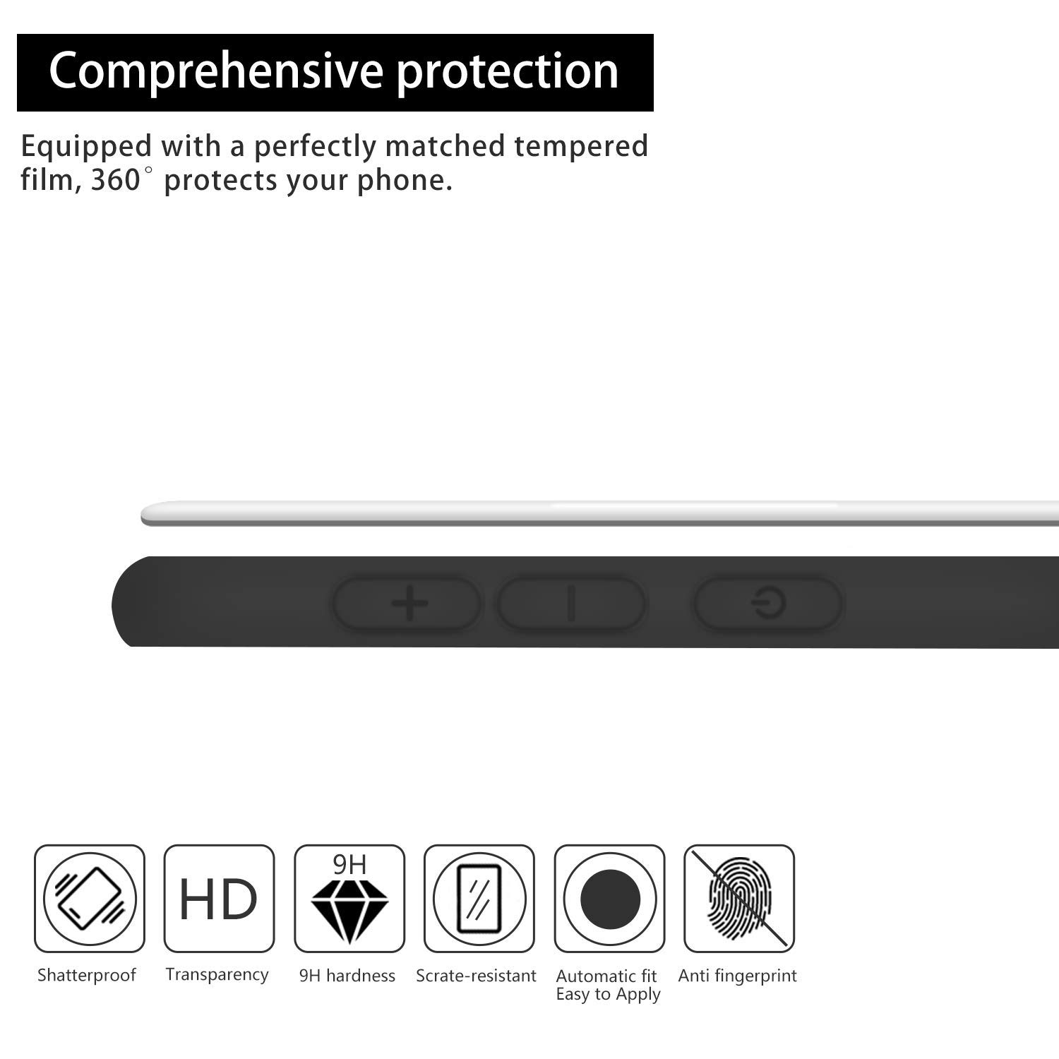 Cuzz - Carcasa para Samsung Galaxy S10+ (1 unidad, protector de pantalla de cristal templado), color sólido y flexible, flexible, flexible, silicona, TPU fina, ultraligera, antideslizante, color negro — view 2