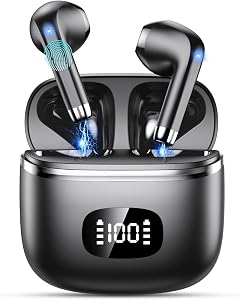 Bluetooth Kopfhörer, 2026 Neu In Ear Kopfhörer Kabellos Bluetooth 5.3 mit 4 ENC Mic, HiFi Stereo Noise Cancelling Wireless Earbuds, 40H Spielzeit LED-Anzeige, IP7 Wasserdicht Sport Ohrhörer USB-C