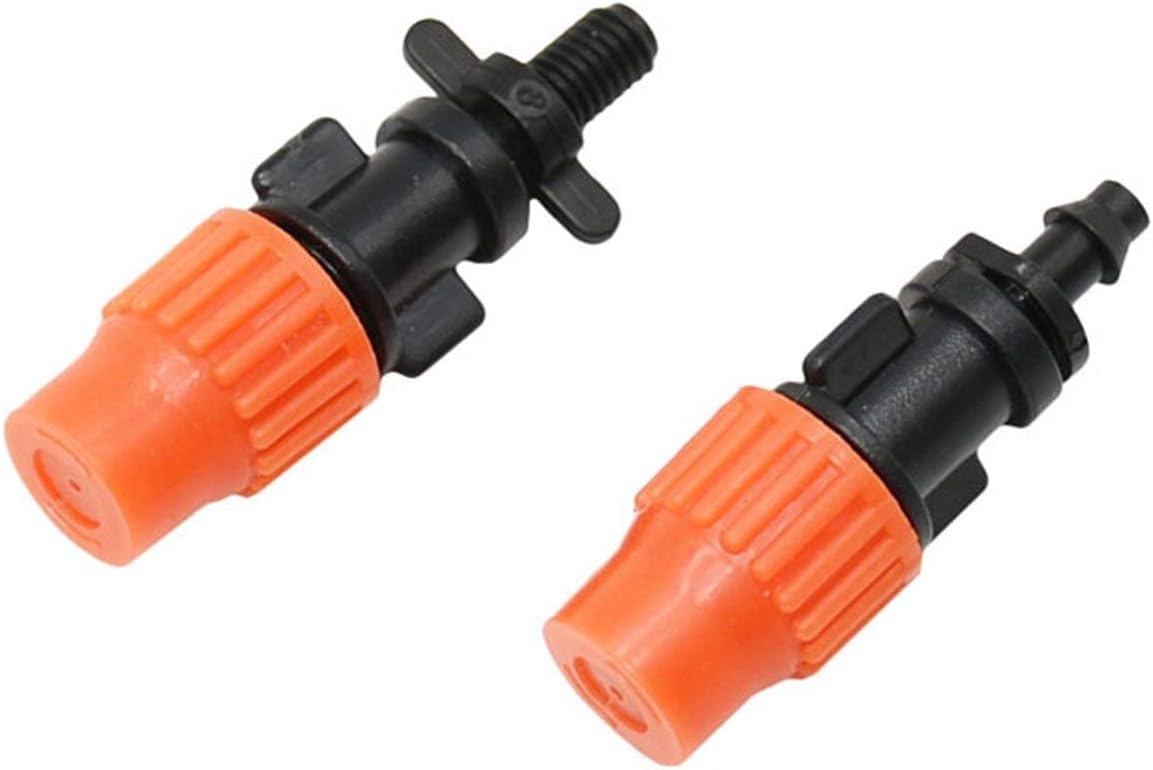 Utility Hose Butt Household Hose Adapter Greenhouse Mist Nozzle with Threaded Barb Connector Adjustable Mist Mist Sprayer Garden Greenhouse 10Set/Burgundy