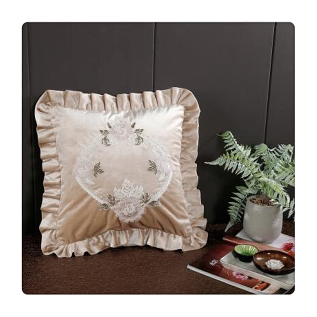 Taie d'oreiller en dentelle haut de gamme bleu nordique 55x55 cm