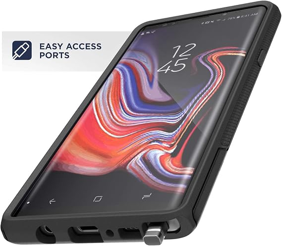 ENCASED Rebel Armor for Samsung Galaxy Note 9 Case (Mil-Spec Impact Protection) - Black