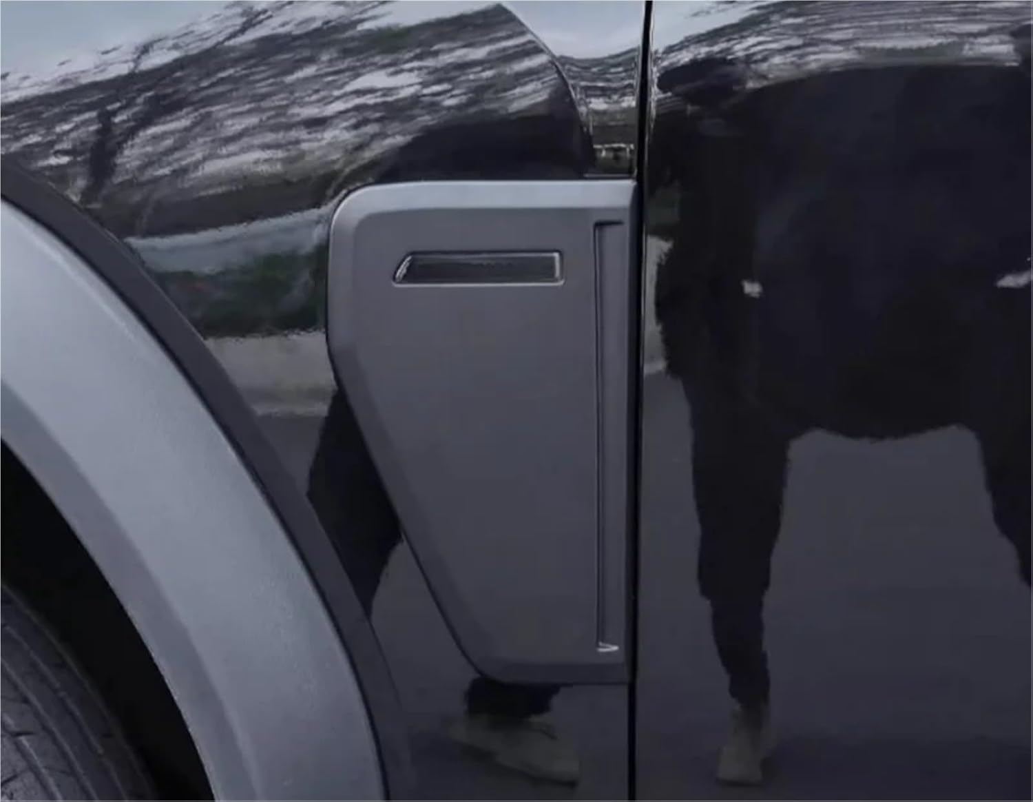 6 Pcs Car Front Side Wing Fender Modified Body Mark Air Vent Sticker Defender Model Decorative Cover Compatible with JETOUR Traveler T2(Grid Matt Black)