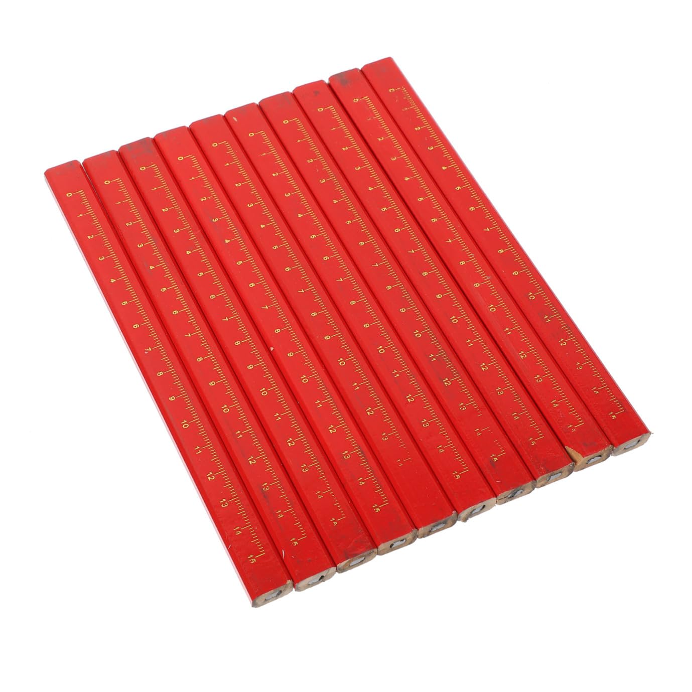DOITOOL 72 Lápices Planos de Madera Octagonales para Carpintería Rojo, Resistentes a Caídas, Ideales para Escribir en Superficies Rugosas y Desiguales