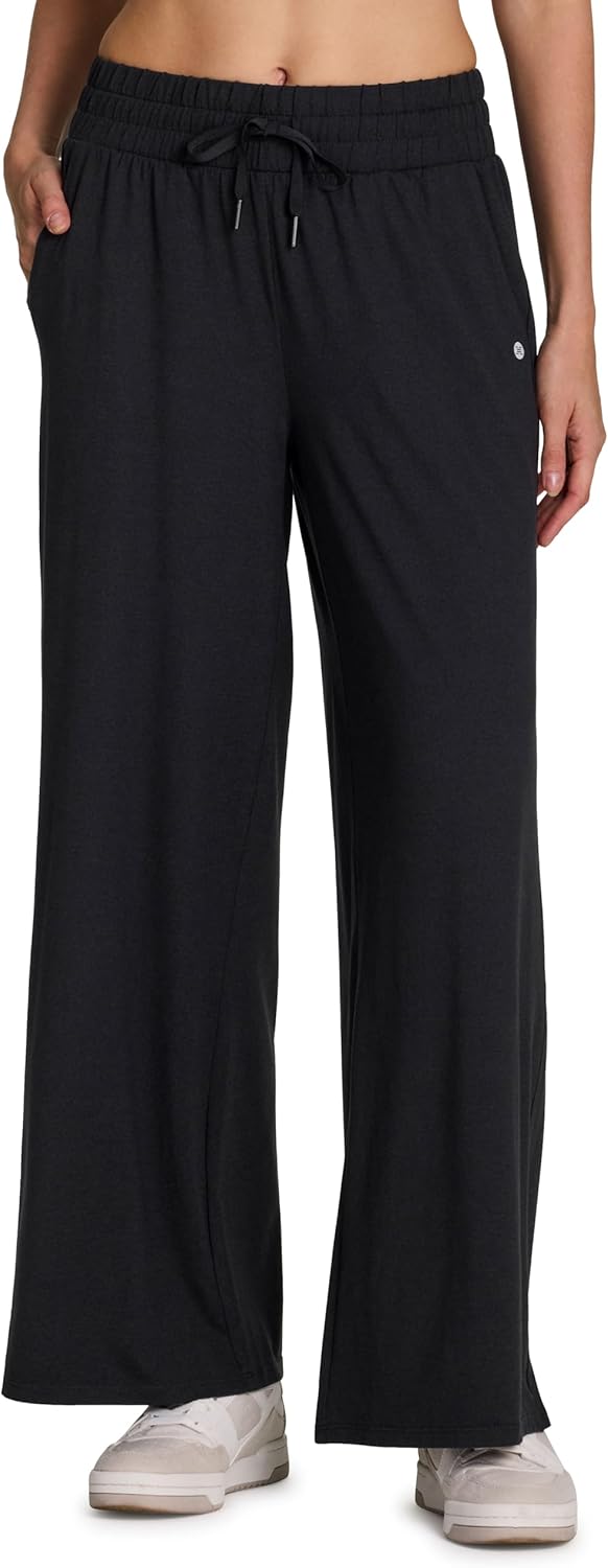 RBX Women's Lightweight Relaxed Fit Yoga Pants with Pockets, Buttery Soft Wide Leg Sweatpants for Workouts, Lounging