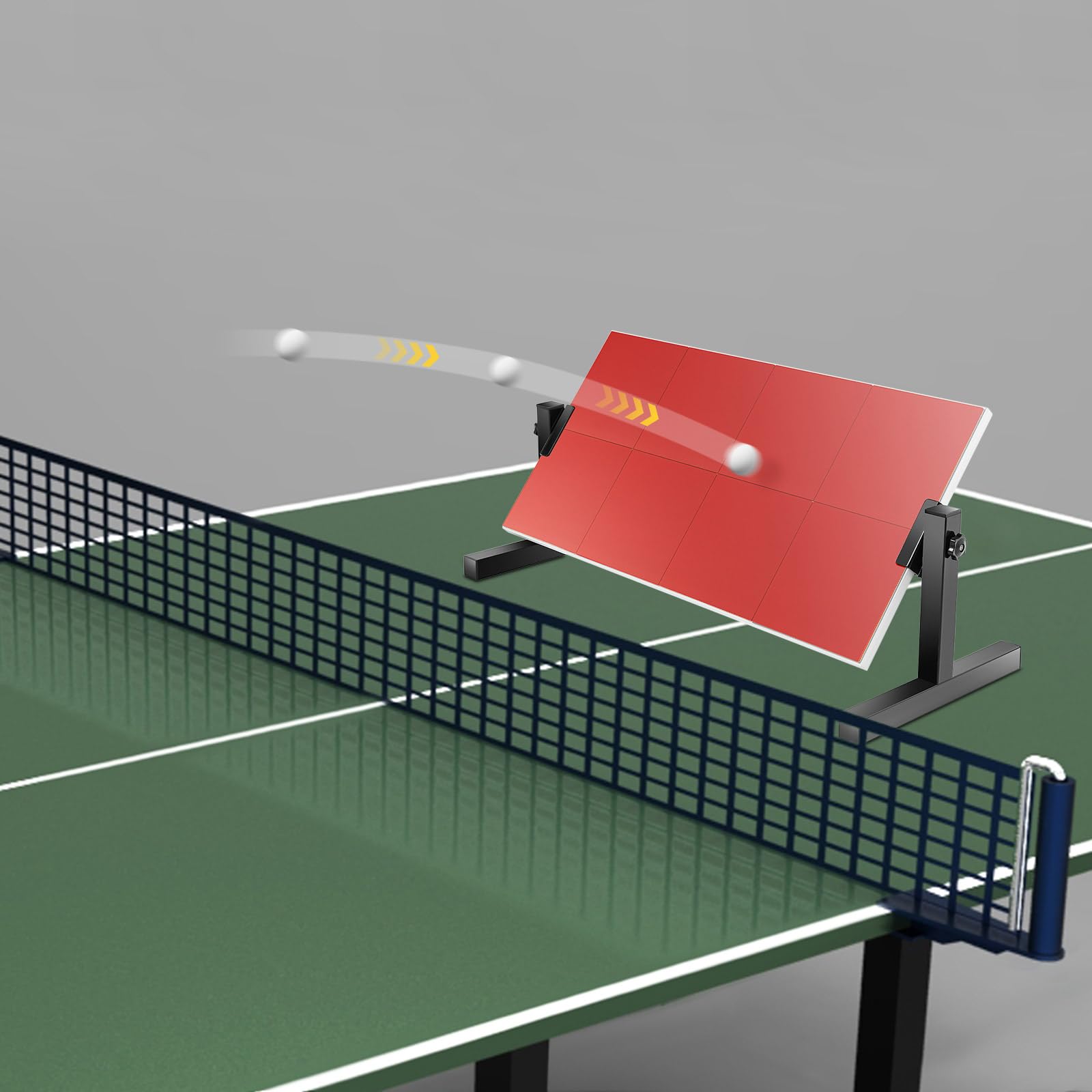 Tavola da ping pong, tavola da ping pong, con 8 gomme rosse, tavola da ping-pong, rimbalzo, strumento per allenamento auto