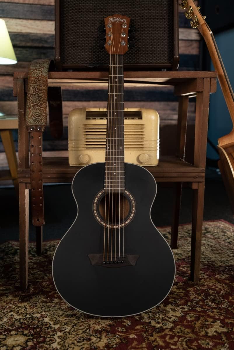 Washburn Apprentice G-Mini 5 with Gigbag, Black Matte (AGM5BMK-A)