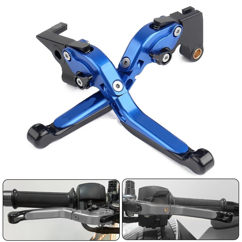 Pasuje do Suzuki GSX S950 GXS-S950 GSXS 950 2021 2022 CNC Dźwignie uchwytu Regulowana składana dźwignia hamulca i sprzęgła Motocykl(Blue Black)