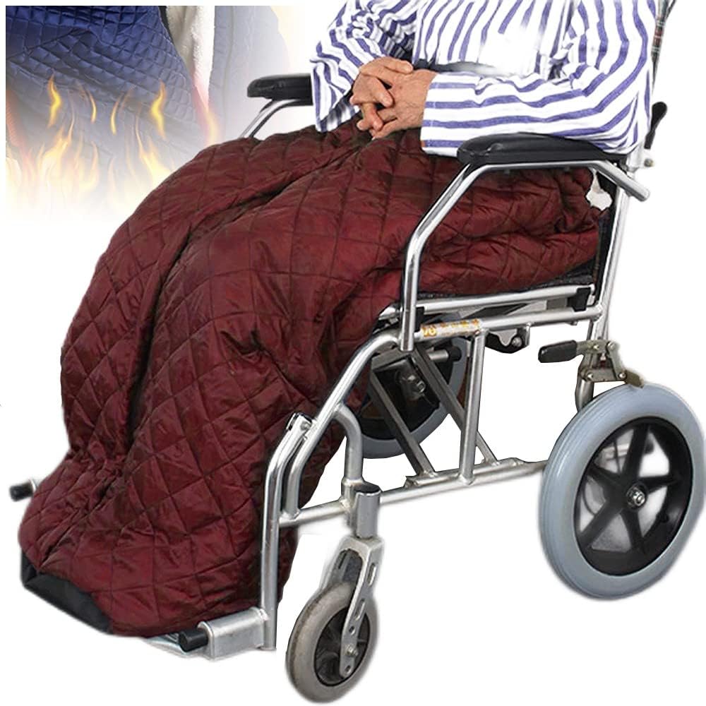 車椅子用ブランケット、調節可能なバックルバッグ、冬用保護マント、ポリエステルブランケット、フェイク両面フリース裏地、脚と下半身をカバ