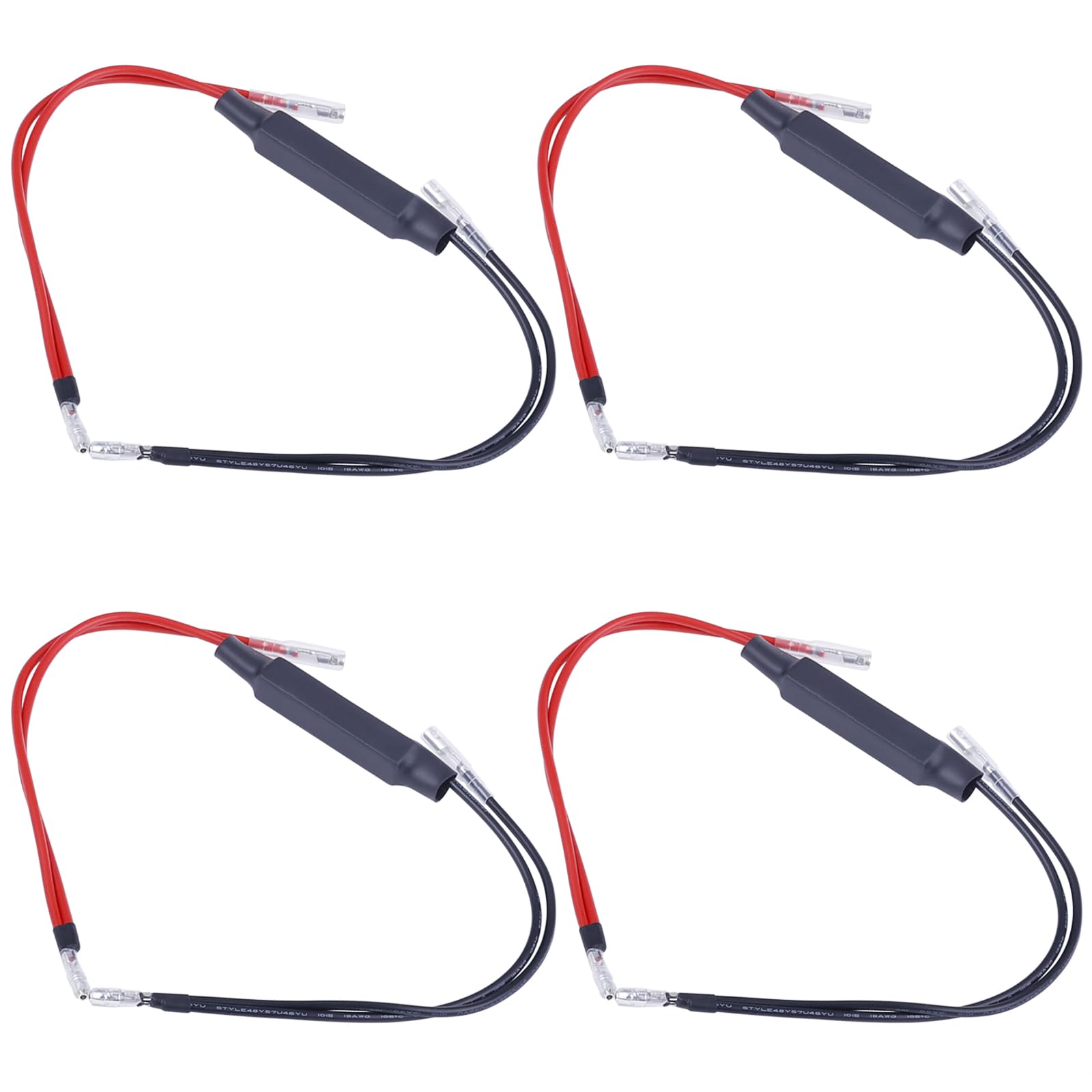 Kinstecks Motorcycle Resistor 4PCS 12V Motorbike Turn Signal Indicator Resistor Adaptor Flash Fix Error LED for Motorcycle Motorbike-10Ohm Black Red