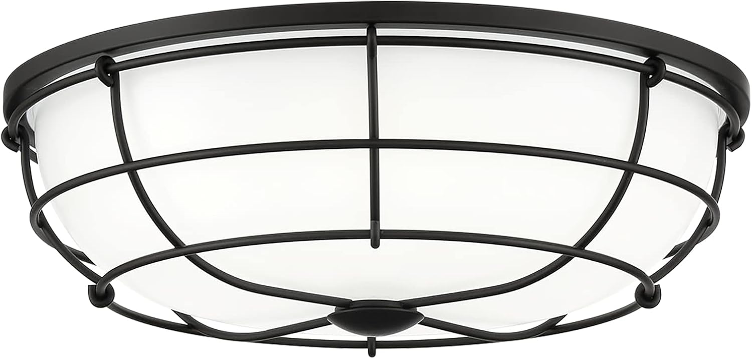 DESIGNERS FOUNTAIN LED Flush Mount Ceiling Light, 16 Inch Fixture for Kitchen, Bedroom, and Hallway, 3000K 4000K 5000K, 2000 Lumens, Matte Black, EV1558C3-43