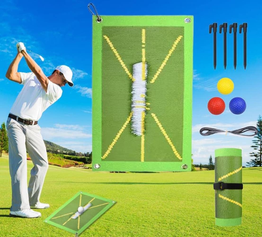 Golf Training Mat for Swing Detection Batting Practice Golf Swing Path Mat Indoor