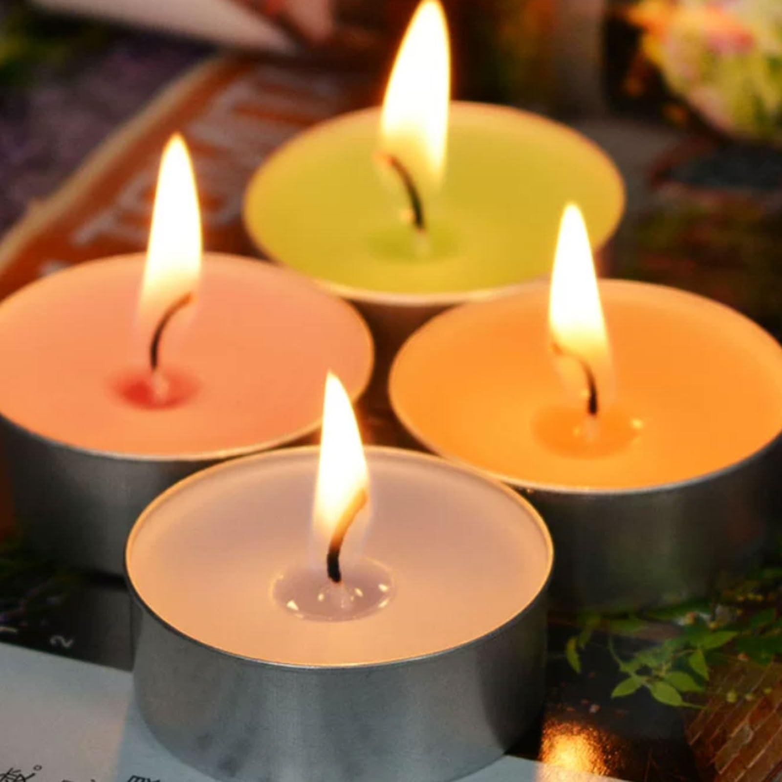 Exquisito Velas de aluminio de 30 Uds., lavanda, rosa y naranja dulce, hechas con velas aromáticas redondas de ghee vegetal Natural meloso(Oranje)