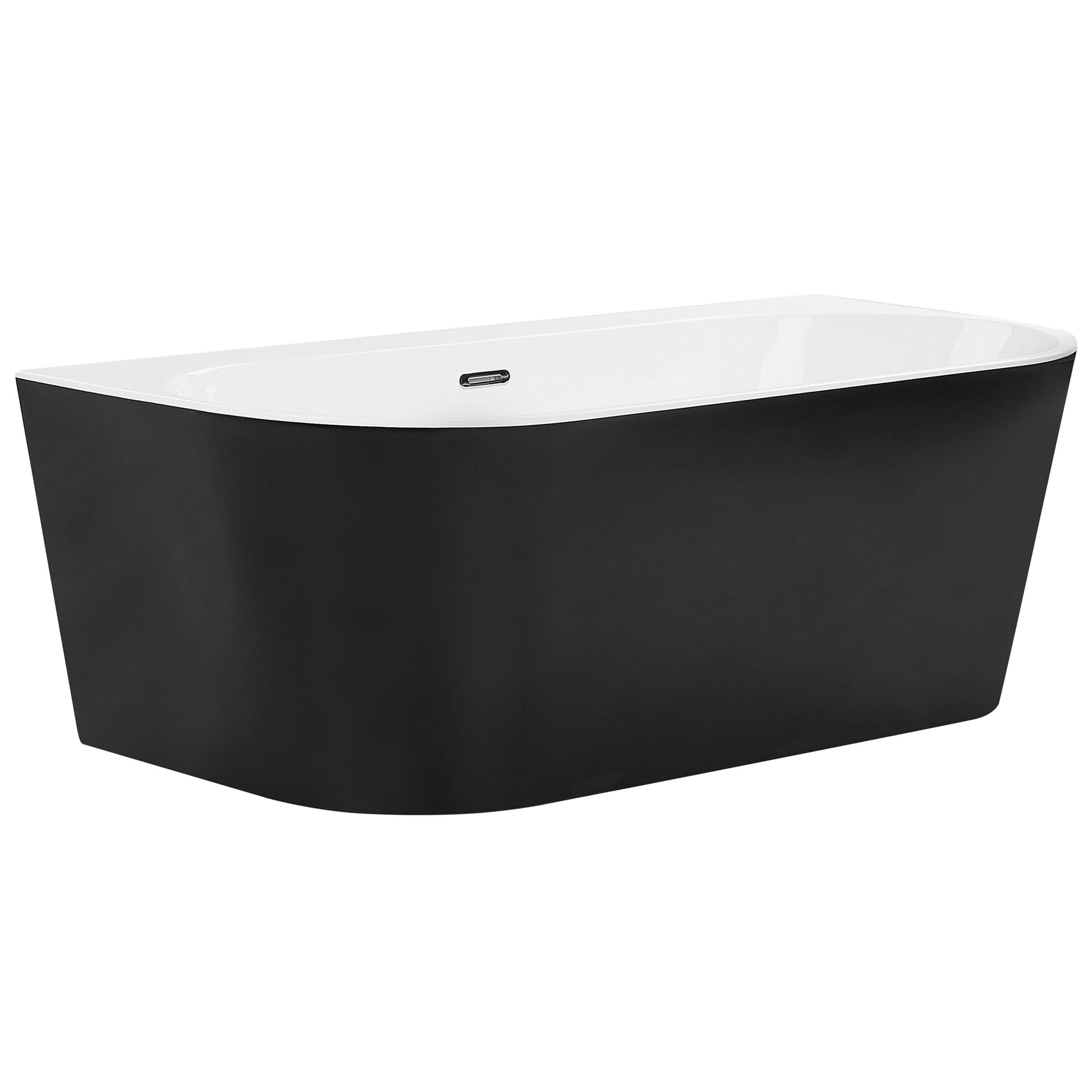 Bañera acrílico sanitario negro ovalado individual 170 x 80 cm diseño moderno Harvey