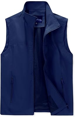 MANLUODANNI Men's Lightweight Vest Sleeveless Outdoor Work Jacket for Travel Hiking Running