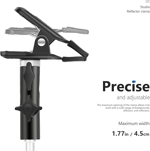 Miniatura 6 de NEEWER Soporte de abrazadera de metal resistente para estudio fotográfico con accesorio de soporte de luz de 5/8 pulgadas para reflector