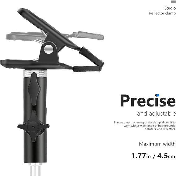 NEEWER Photo Studio Heavy Duty Metal Clamp Holder with 5/8 Light Stand Attachment for Reflector