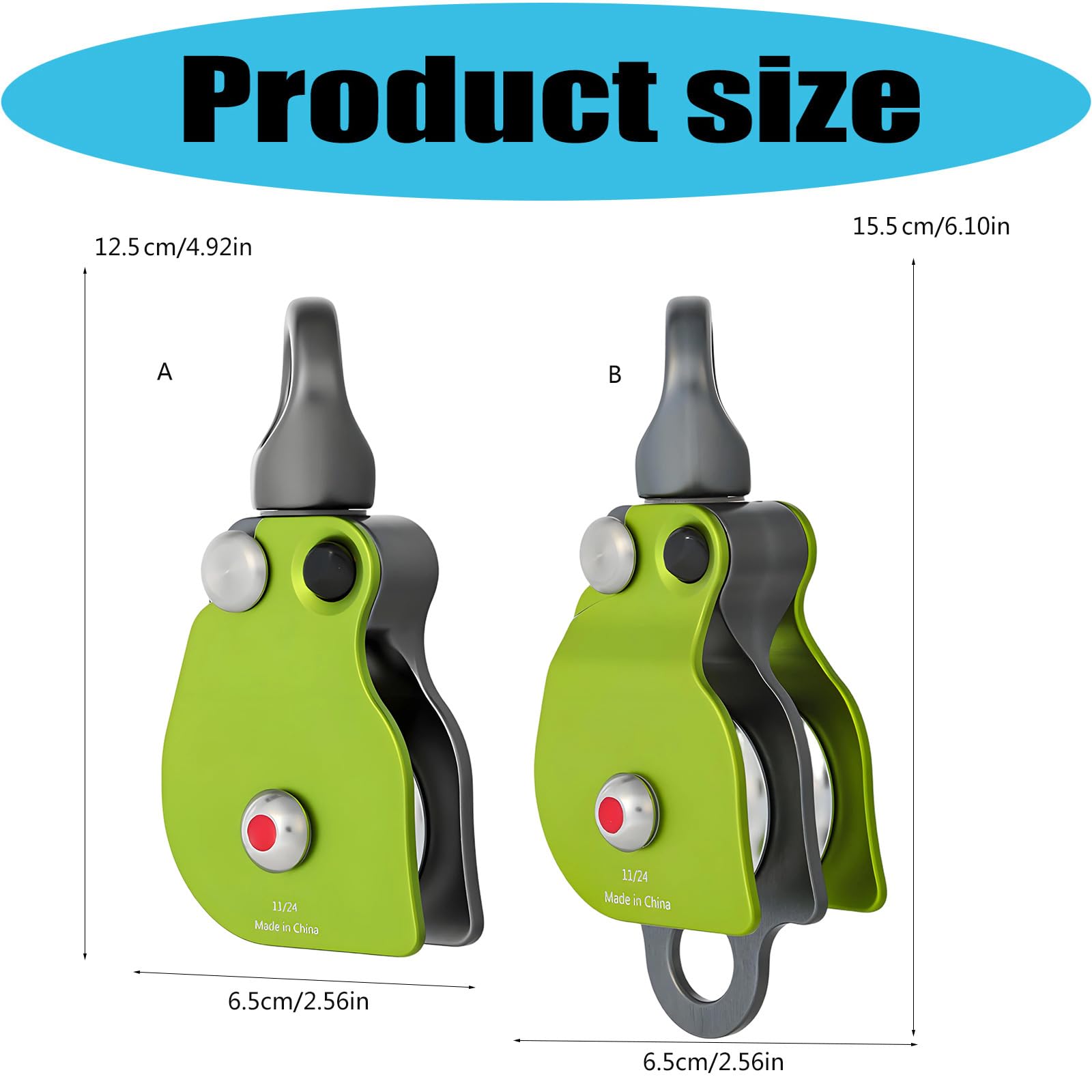 Deberes Sistemas de polea Simple Doble de Deslizamiento con diseño Resistente a enredos para Deportes de montañismo Aire Libre Polea Doble