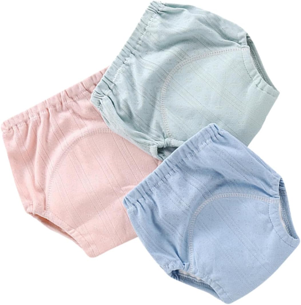 Abaodam 3pcs Potty Training Pants for Boy Girl Reusable Training Pants Breathable Comfortable Diapers Alternative Essentials for Toddlers Assorted Color
