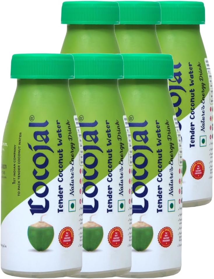 Natural Tender Coconut Water | No Added Flavours | No Added Sugars | Not From Concentrate | 200ml (Pack of 6)