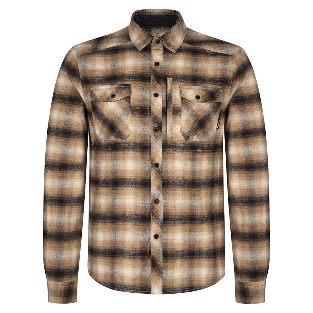 Montura - Camisa de Hombre a Cuadros Manga Larga de Algodón Duke - Camel