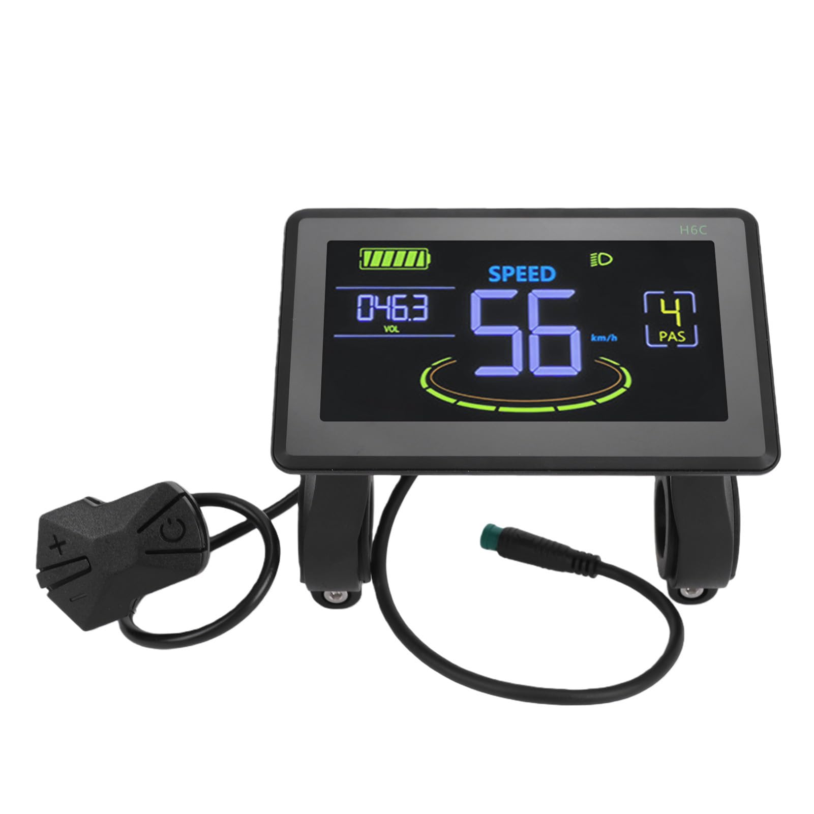 Haofy Display LCD per Bici Elettrica Tachimetro per Scooter Lo Schermo Ad Alta visibilità Mostra la velocità Livello della Batteria Dati in Tempo Reale in Mph Connettore ABS 5P per Pendolari Viaggi