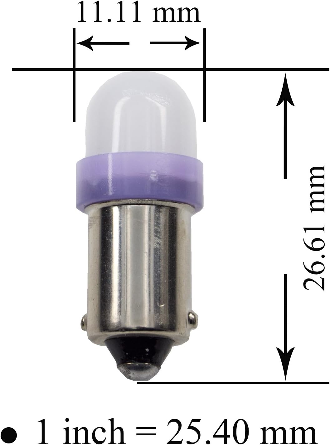 PA LED 10PCS T11#44#47%1893#756#1847 ba9s 2 SMD 2835 LED 6.3V DC Bayonet Pinball Machine Light Bulb Purple