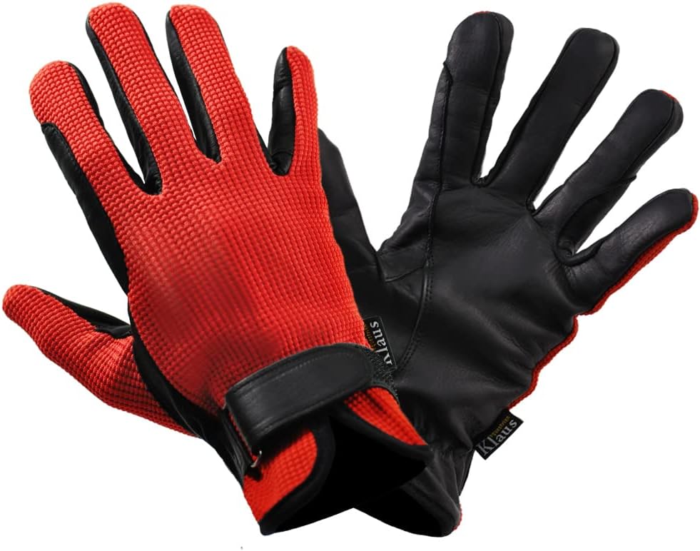 Klaus ワッフル・レザーグローブ 手袋KE6 本革（ダークブラウン 茶色） - 乗馬用品プラス｜馬具・乗馬用品のネット通販 Klaus 乗馬用 グローブ ワッフル・レザー手袋 KE3（レッド×ブラック） 本革 赤×黒
