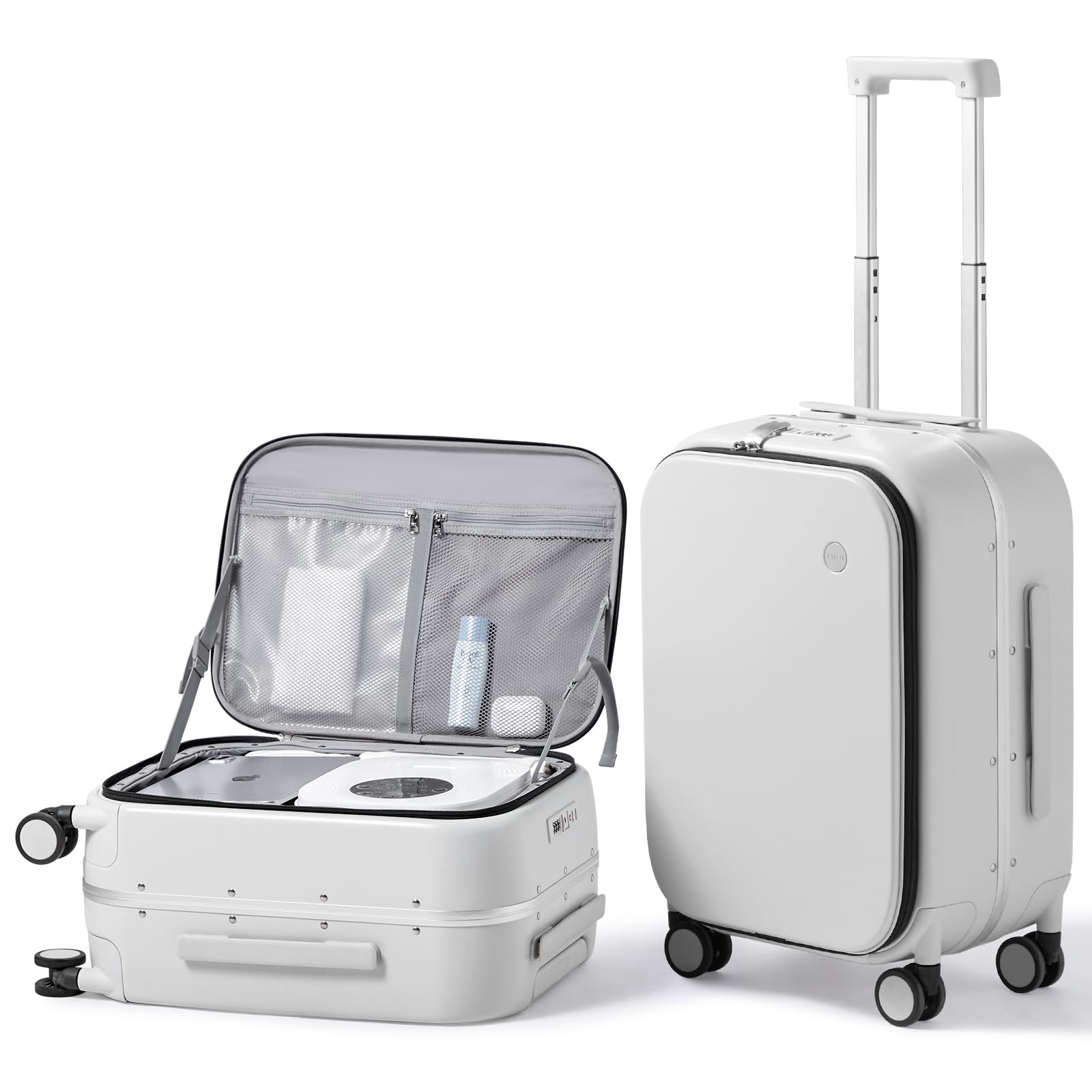 mixi 20 Inch Carry On Luggage 22x14x9 Airline Approved PC Hard Shell Suitcase Top Opening Aluminum Frame Travel